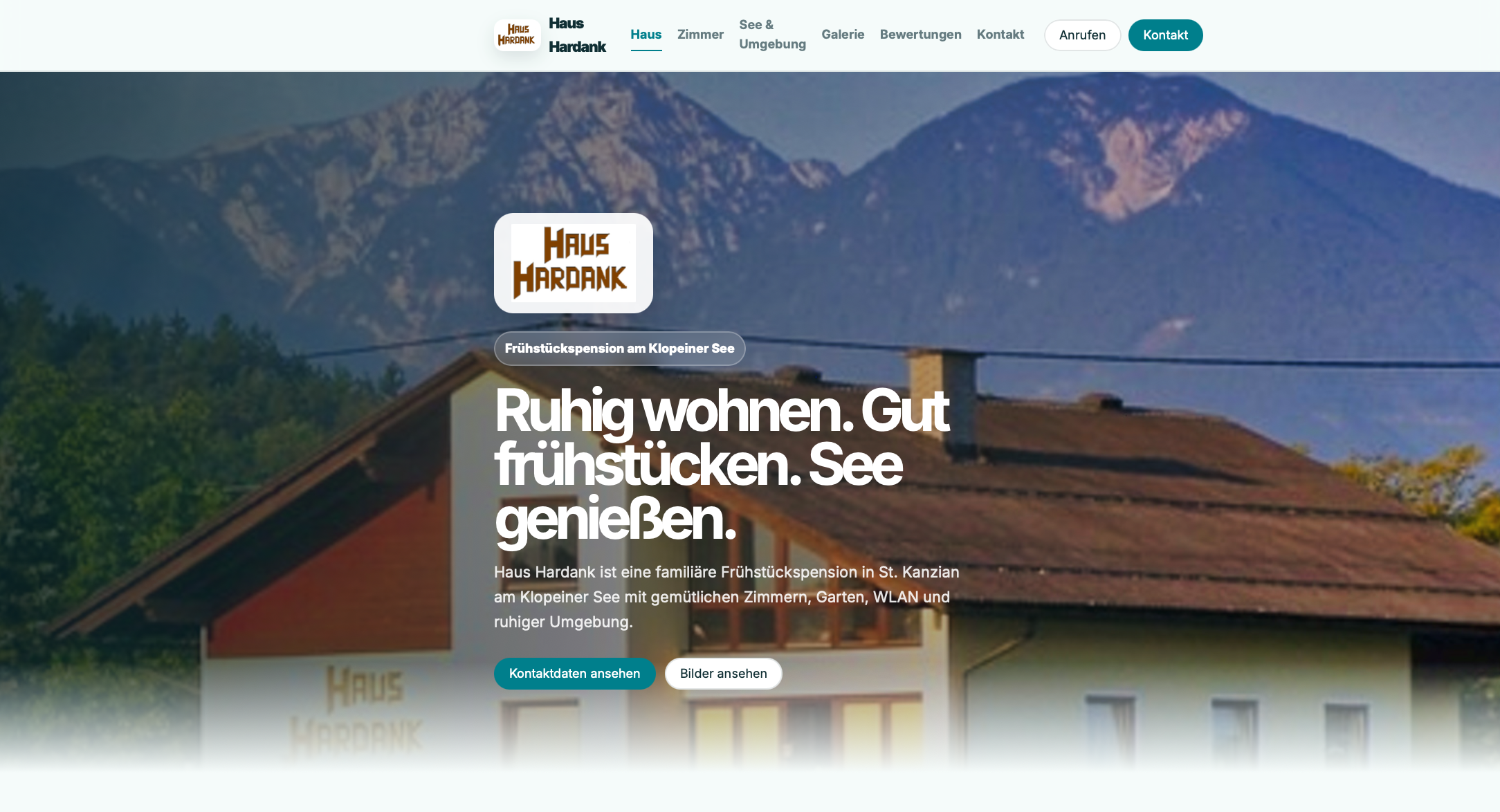 Pension Hardank Website
